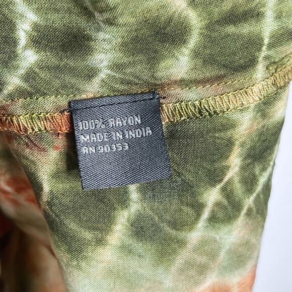 J Gee Green Maroon Tie Dye Short Sleeve Shirt Dress Size Medium - Picture 8 of 10